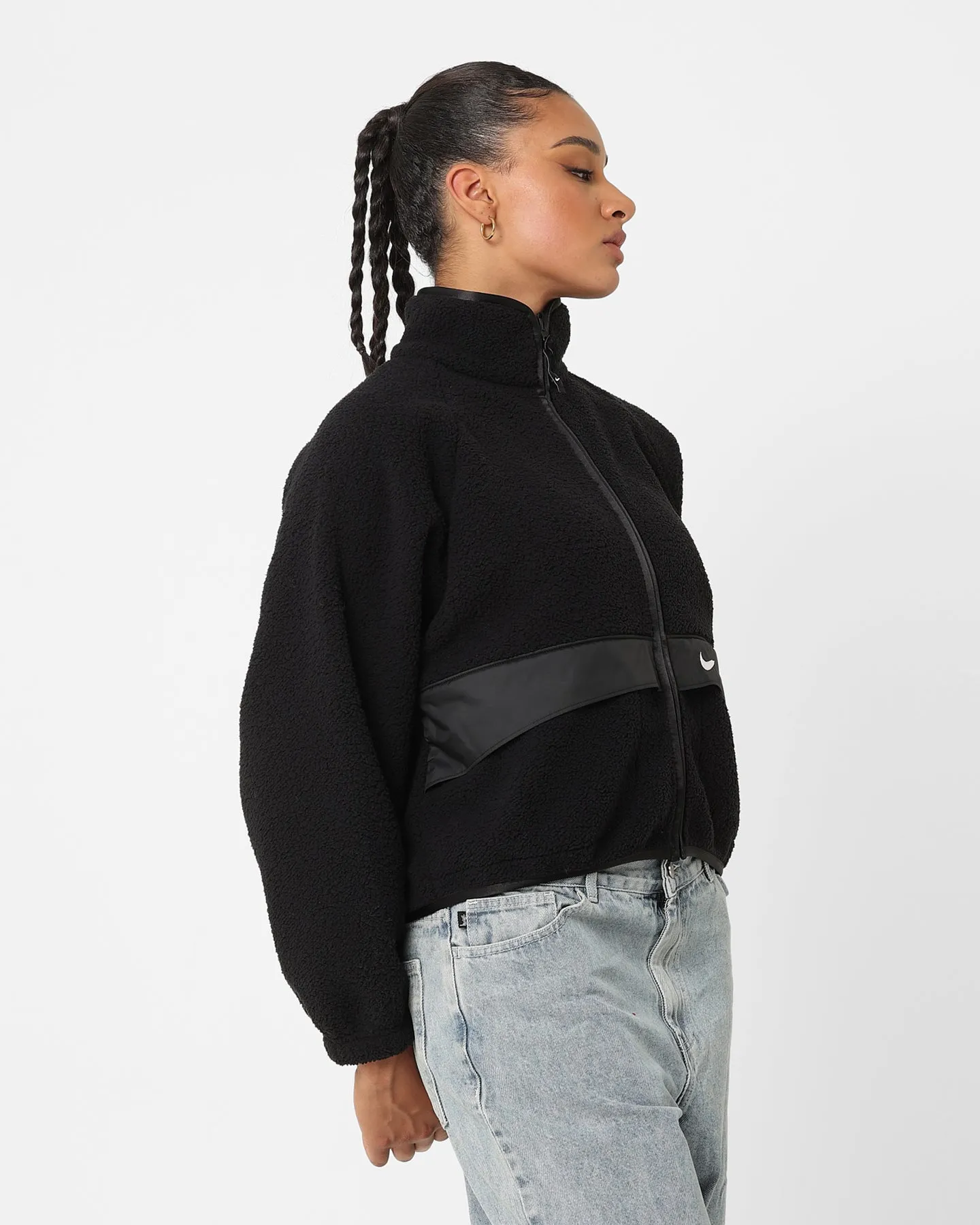 Nike Women's Sportswear Sherpa Jacket Black/Black/White Summer