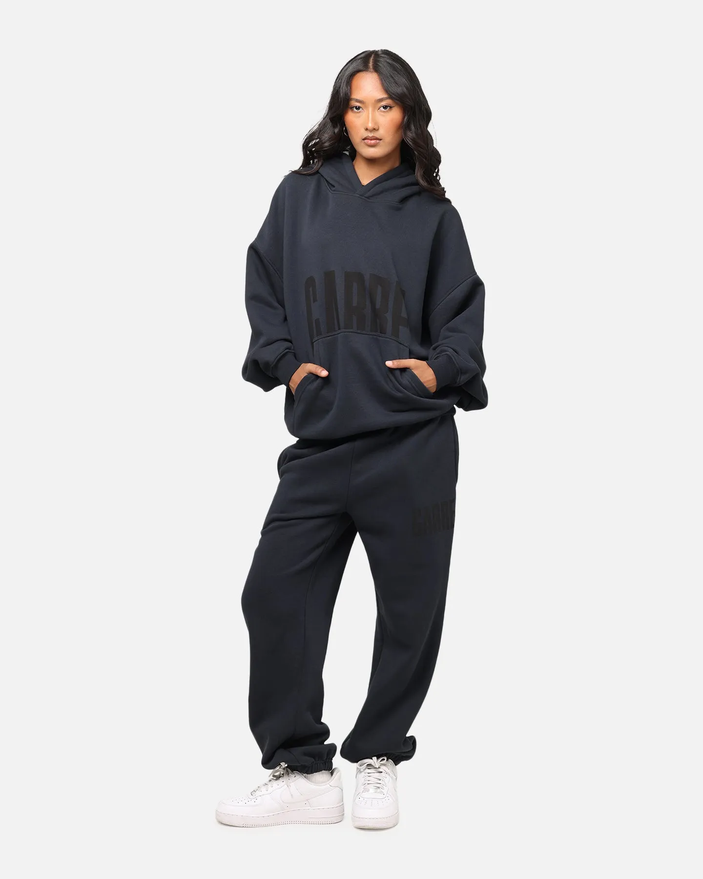 Bright Color Carre Premium Essentials Hoodie Steel/Black