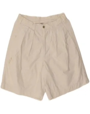VINTAGE Womens Pegged Chino Shorts W31 Medium Off White Cotton Subtle Charm