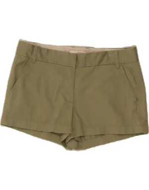 J. CREW Womens Broken In Chino Shorts US 12 Large W34  Green Cotton Slim Waist clean look