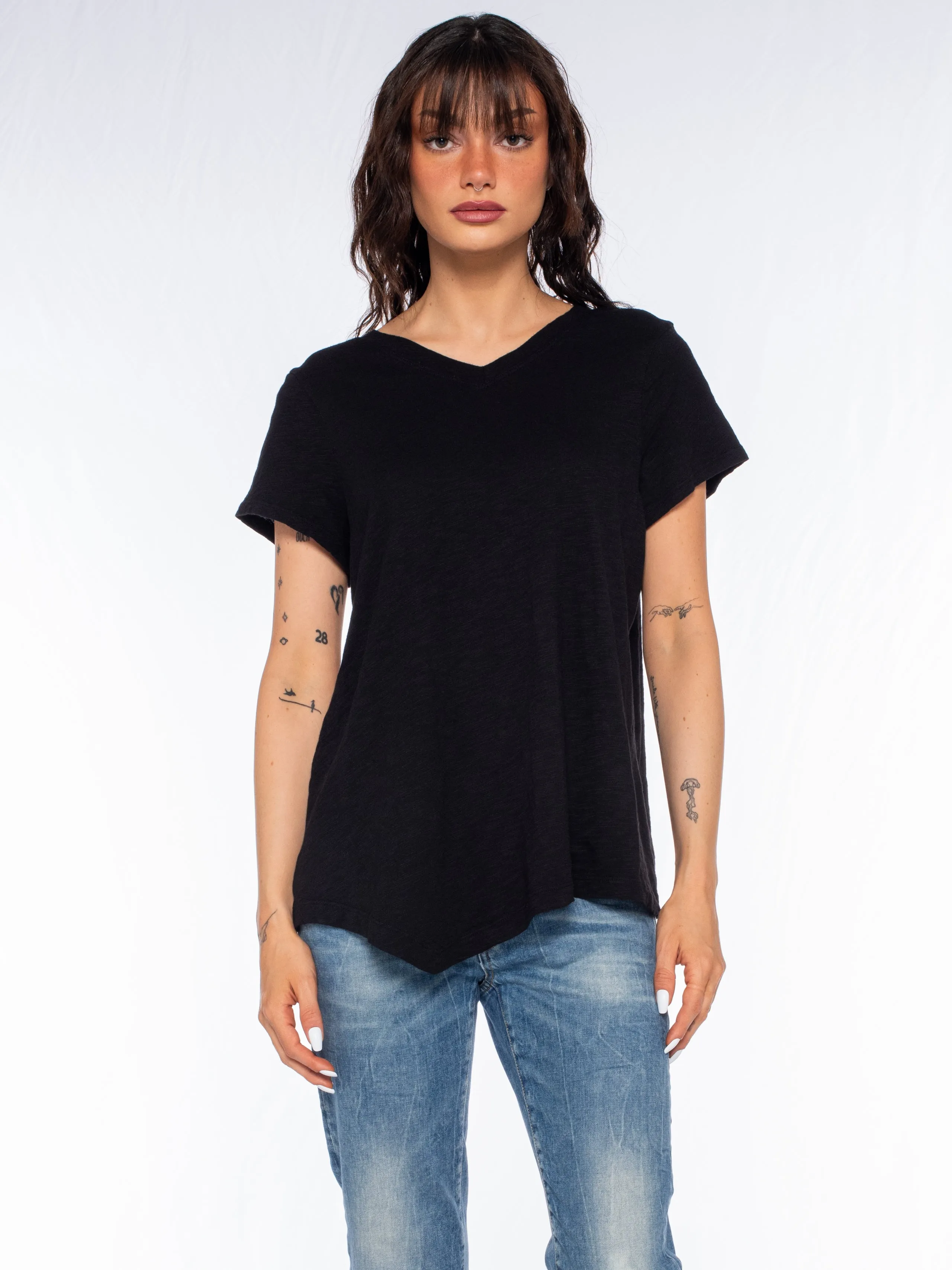 Double V S/S Shrunken Slant Back Tee NeutralTonesCollection Preppy