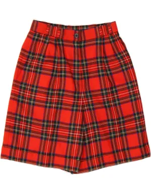 ALBA MODA Womens High Waist Casual Shorts UK 12 Medium W28 Red Check Breathable fabric construction
