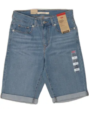 Layered Panel Design LEVI'S Womens Classic Bermuda Denim Shorts W26 Small Blue Cotton
