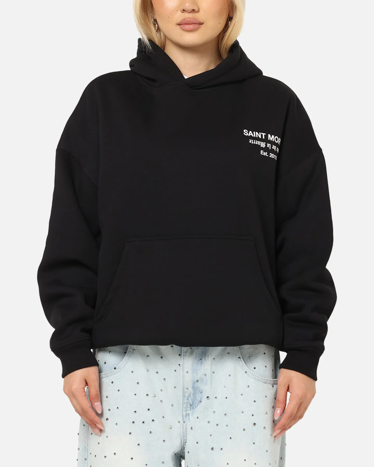 Saint Morta Muerte Boxy Hoodie Black skiing gear