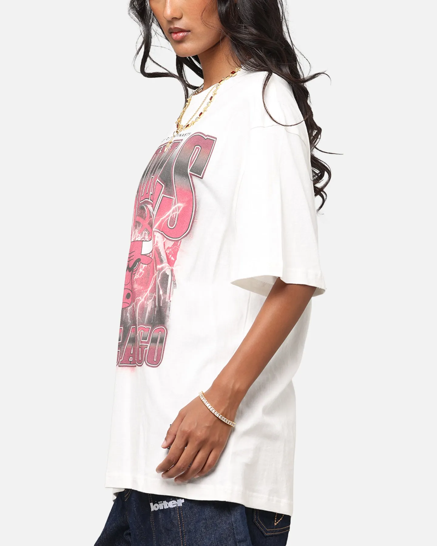 UVProtectionFinish Mitchell & Ness Chicago Bulls City Strike T-Shirt Vintage White