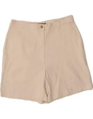 EDDIE BAUER Womens High Waist Chino Shorts US 10 Large W29 Off White Tailored Cut Chill Comfort Design