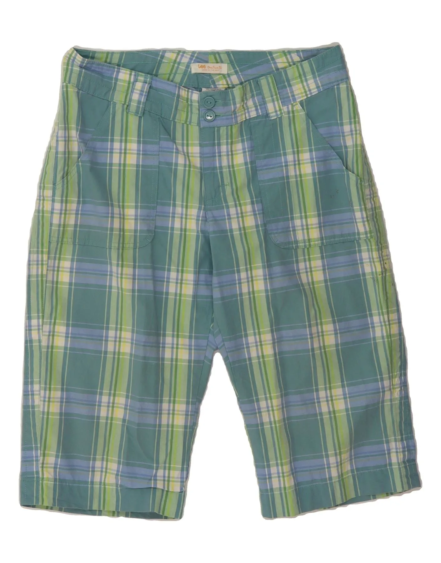 skateboarding outfit LEE Womens Casual Shorts US 14 XL W36  Blue Check Cotton