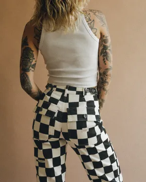 Service Fatigue Pants - Black Checkerboard Soft and Stretchy Comfort Ready