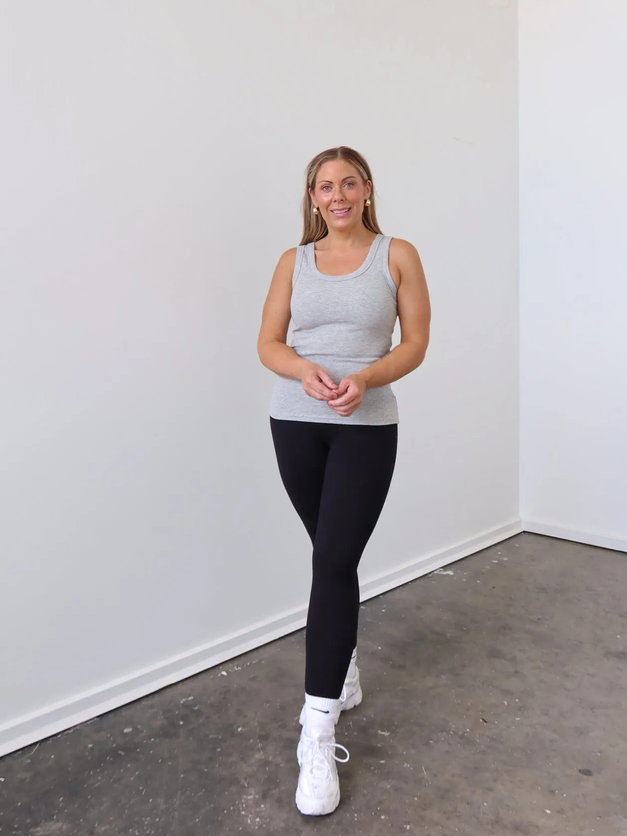 Layered Hem Design Charlee Tank - Grey