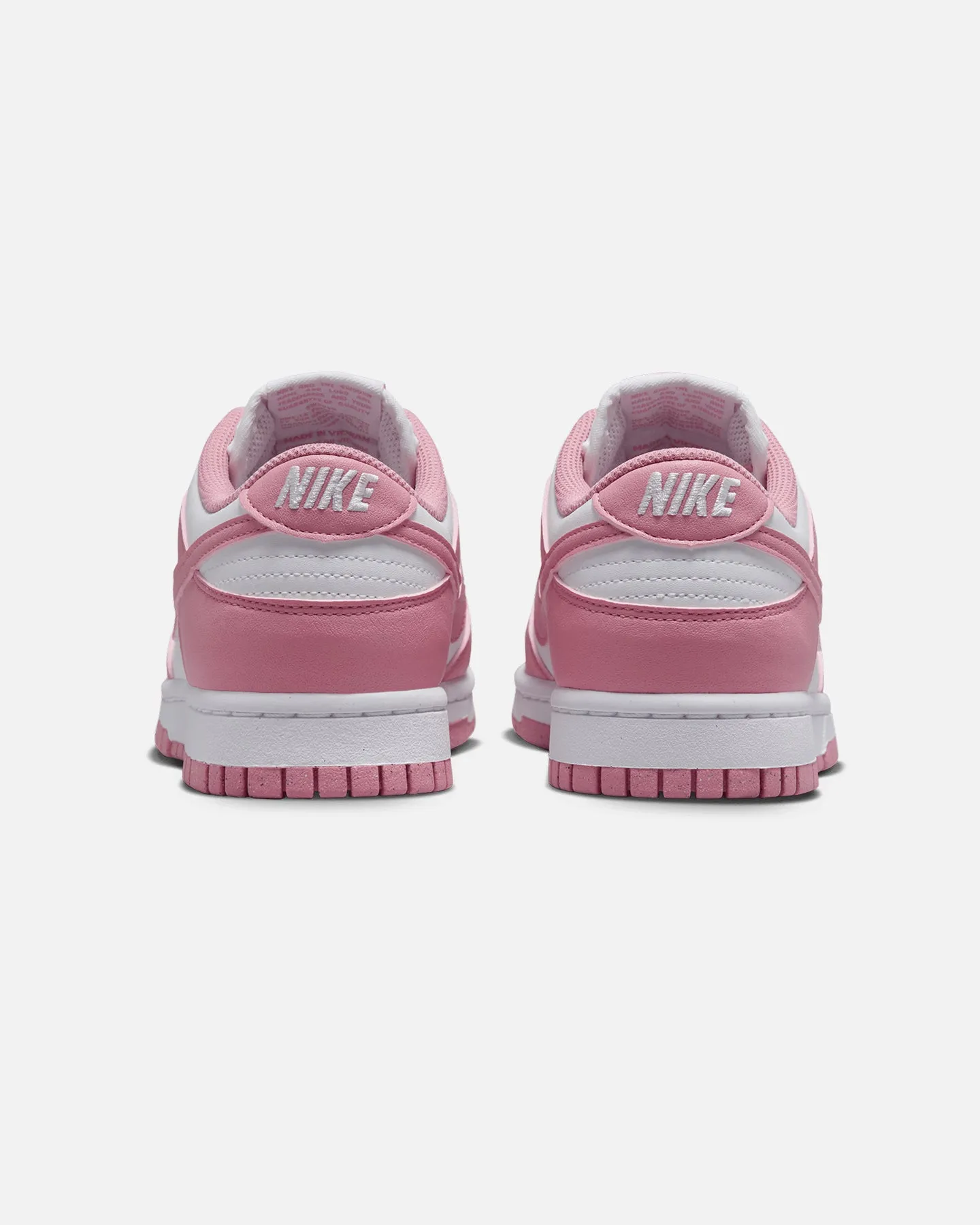 Nike Women's Dunk Low Next Nature "Elemental Pink" White/Pink Thermoformed Heel Counter Low Arch