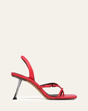 OLYSSA HIGH HEEL SANDALS HOT PINK LEATHER Graceful Heeled Sandals
