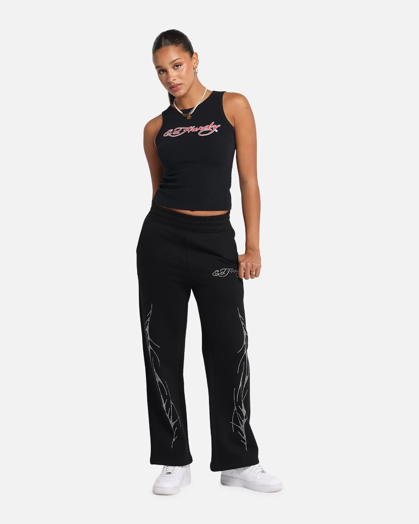 Ed Hardy Women's Tried And True Tank Black Easy Wear Option