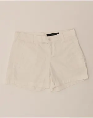 CALVIN KLEIN Womens Chino Shorts US 4 Small W27  White Cotton ReflectiveAccents slim cut