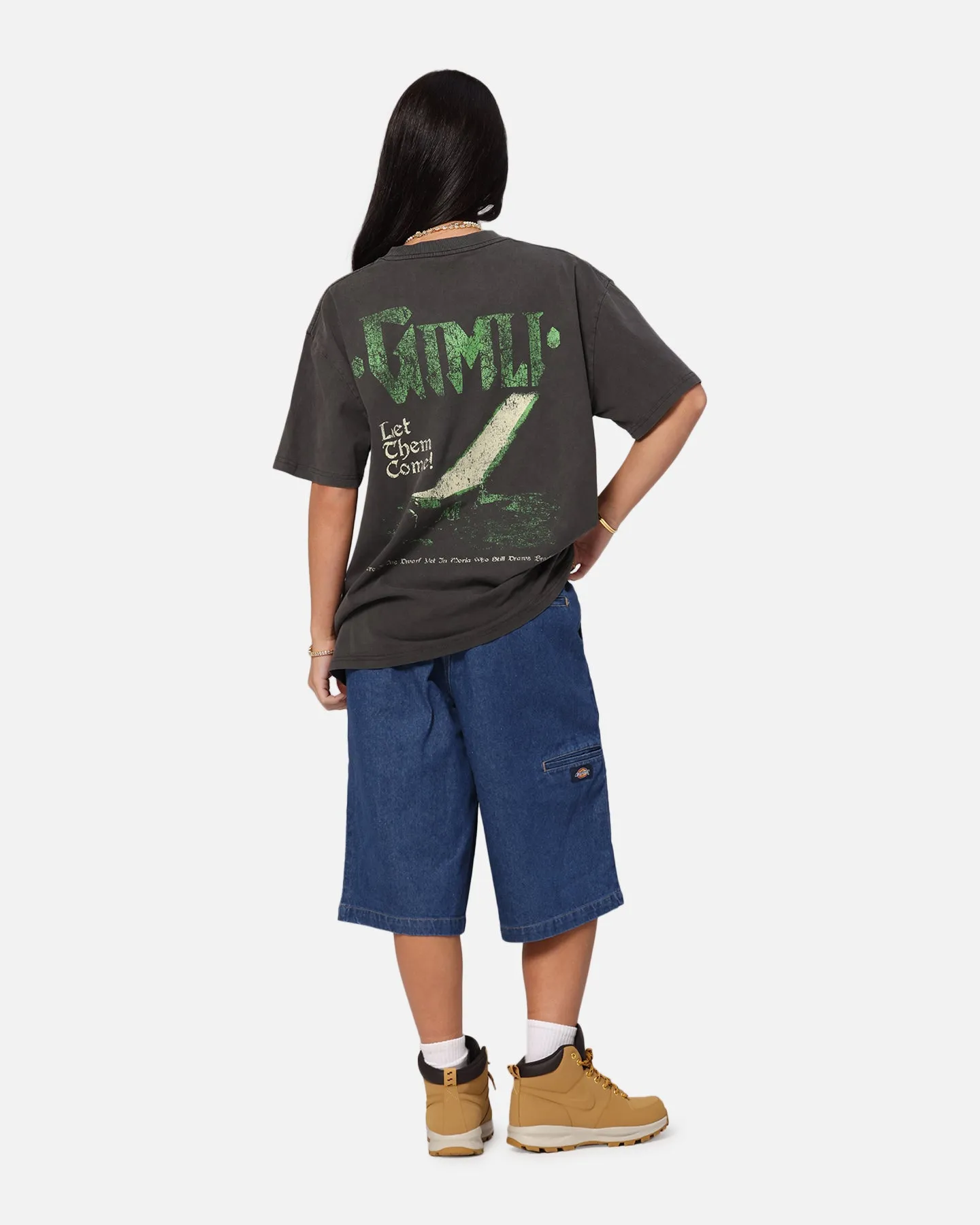 American Thrift X Lord Of The Rings Gimli Toss Heavy T-Shirt Black Wash Comfy Casual Trendy Top