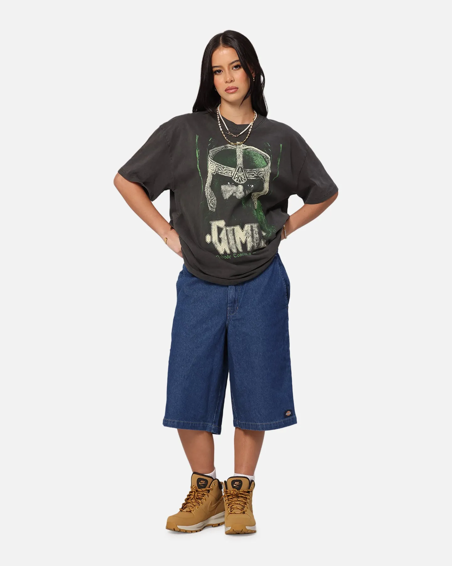 Minimal Style Trend American Thrift X Lord Of The Rings Gimli Toss Heavy T-Shirt Black Wash