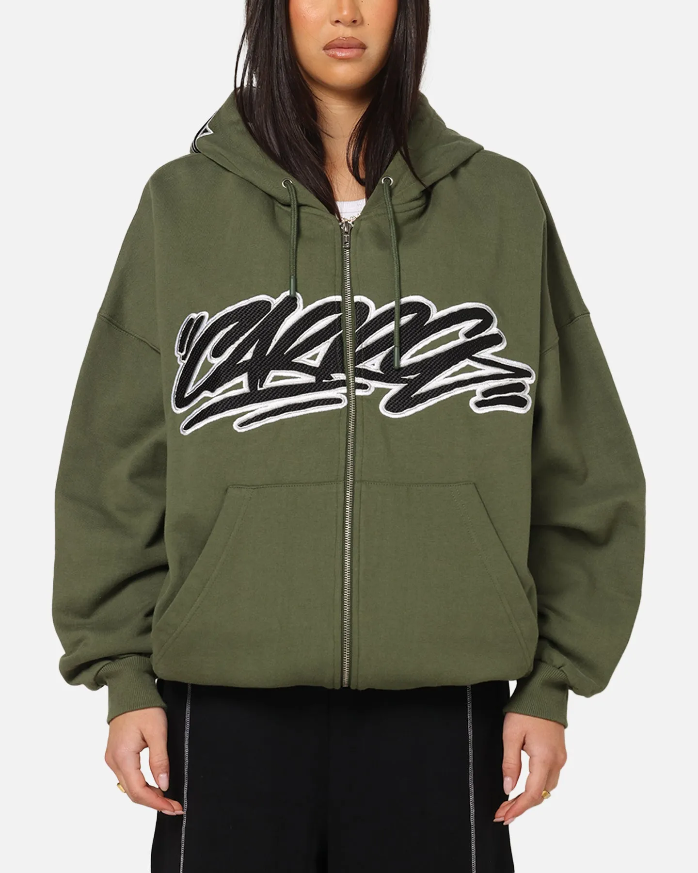 work environment Carre Terrace Zip Hoodie Olive
