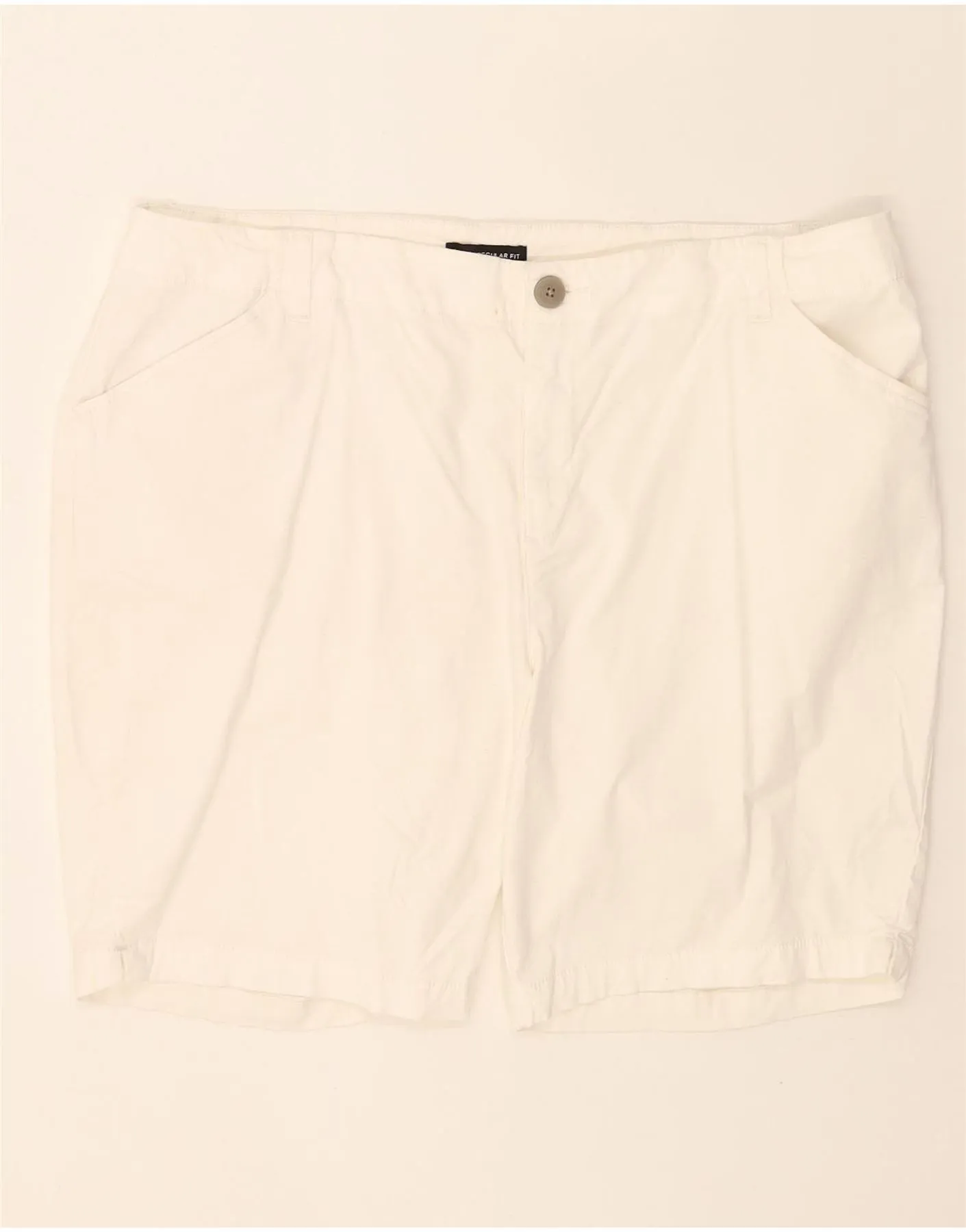 Relaxed Waist LEE Womens Mid Rise Regular Fit Chino Shorts US 20 3XL W40  White Cotton