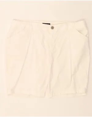 Relaxed Waist LEE Womens Mid Rise Regular Fit Chino Shorts US 20 3XL W40  White Cotton