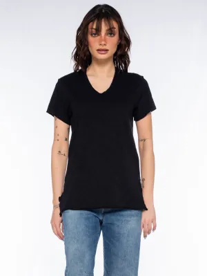 Shrunken Scoopy Neck Ruffled Slits Perfect Layer Relaxed Torso Fit