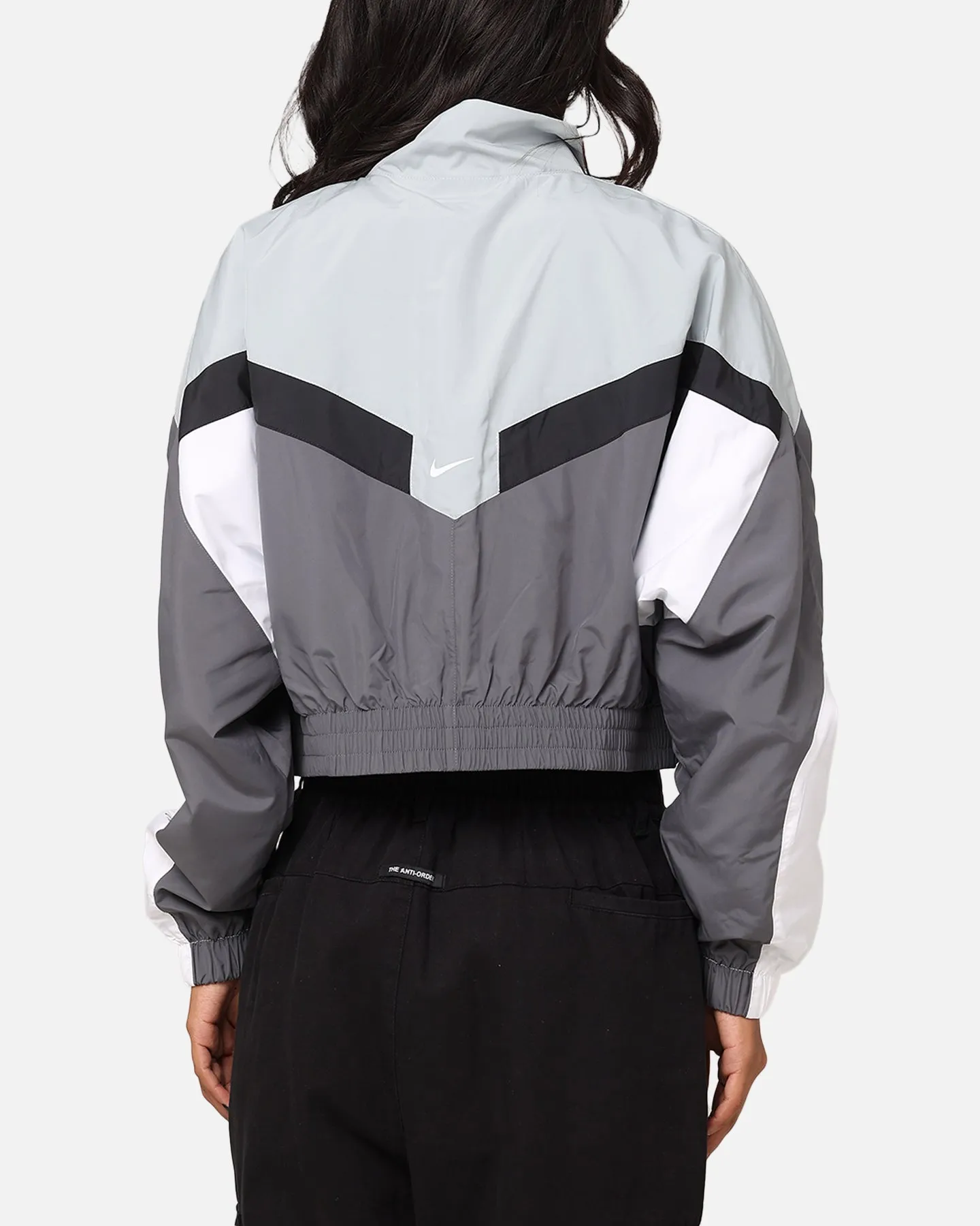 Nike Women's Sportswear Woven Street Jacket Iron Grey/Light Pumice/White Weatherproof Zippers day