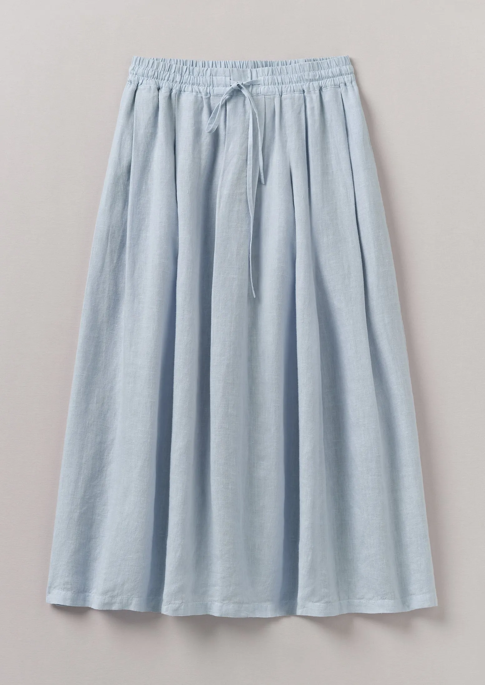Effortless Wear Sporty Edge Garment Dyed Linen Skirt | Egg Blue