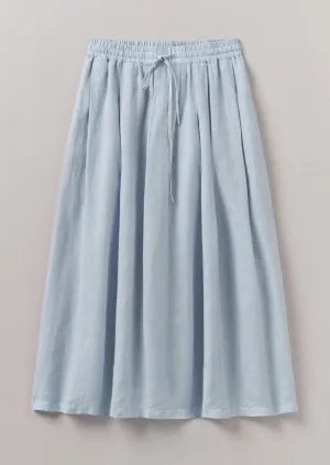 Effortless Wear Sporty Edge Garment Dyed Linen Skirt | Egg Blue