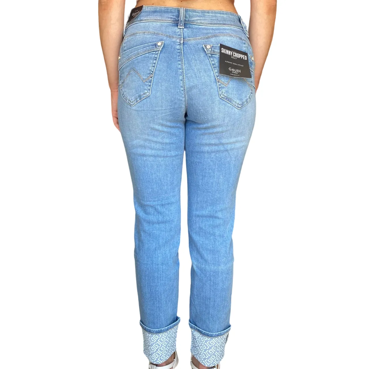 Street Casual Professional Wear Weekend Warrior Gaud?? pantalone jeans da donna Skinny Cropped Kelly 411BD26009 blu chiaro