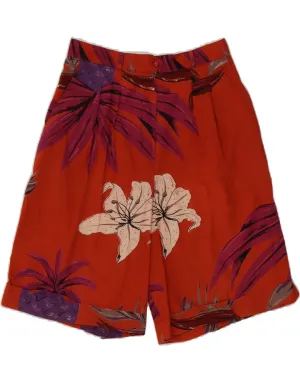 MoistureWickingLining VINTAGE Womens High Waist Pegged Casual Shorts UK 16 Large W28 Red Floral