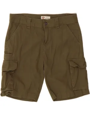 DICKIES Womens Relaxed Fit Cargo Shorts US 4 Small W30 Khaki Cotton Ergonomic Panel Design Soft Elastic