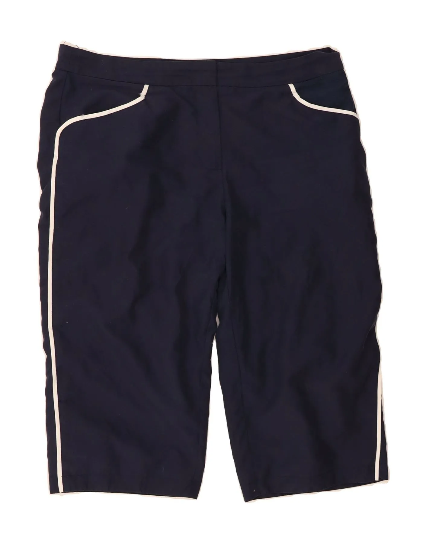 Stretch Layer ELLESSE Womens Bermuda Shorts UK 16 Large W34  Navy Blue Polyester