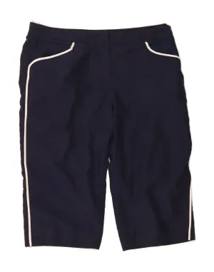 Stretch Layer ELLESSE Womens Bermuda Shorts UK 16 Large W34  Navy Blue Polyester