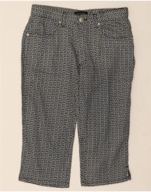 Game Day Stretchy Waist VERSACE Womens Bermuda Shorts W28 Medium Black Geometric Cotton
