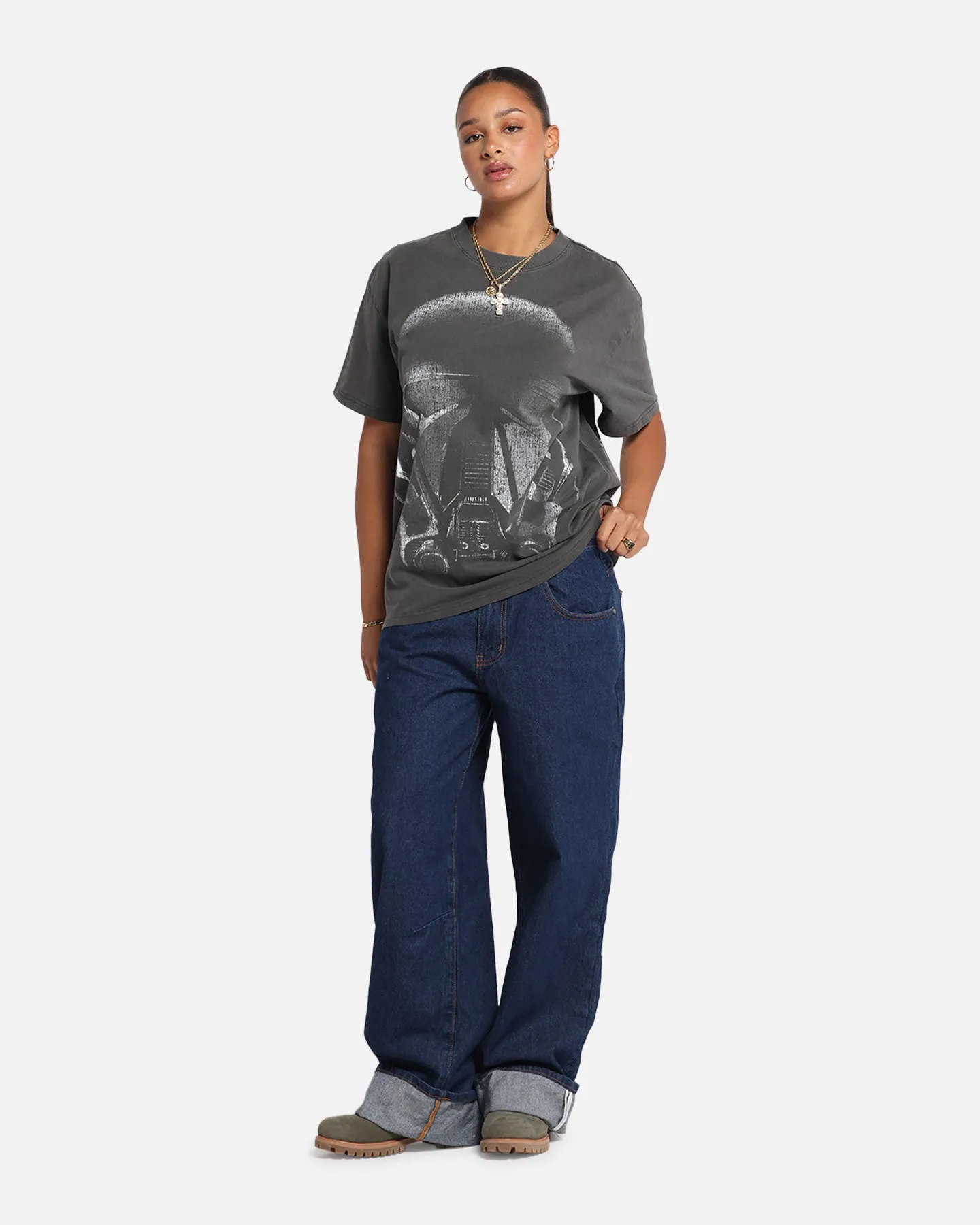 73 Studio Star Wars Death Trooper Vintage T-Shirt Black Wash Ultra Soft Blended Textile
