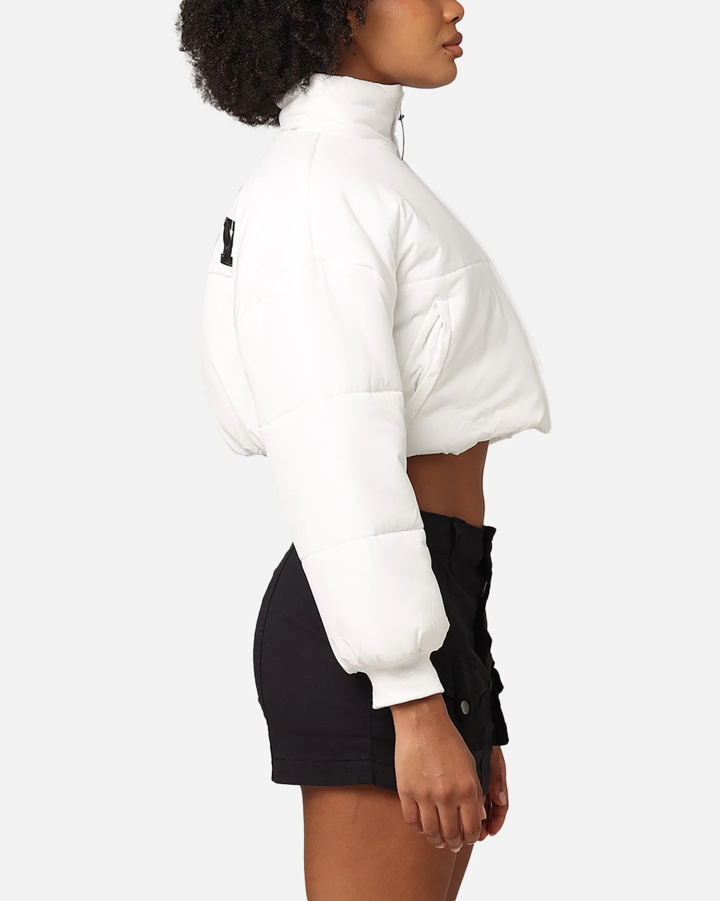 tall size Odor Control Treatment Playboy Bunny O Cropped Puffer Jacket White