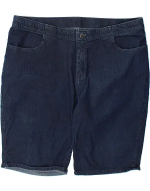 LEE Womens Riders Denim Shorts W42 2XL Navy Blue Easy Care Fabric