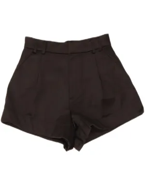 Summer Comfort Reinforced Gusset ZARA Womens High Waist Pegged Chino Shorts Small W26  Black