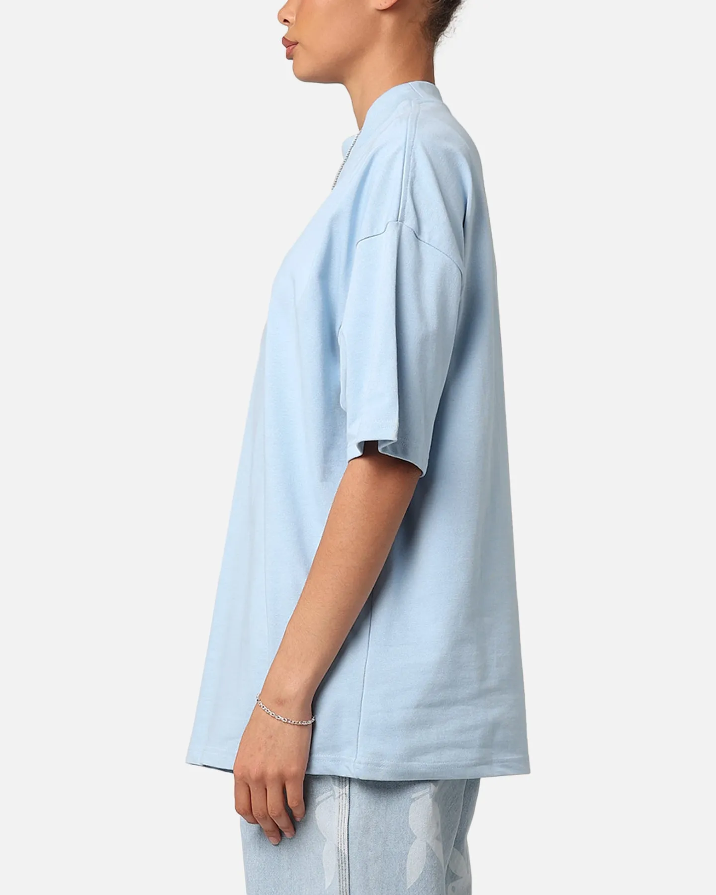 Soft Touch Texture waterproof Culture Kings Oversized Blank T-Shirt Light Blue