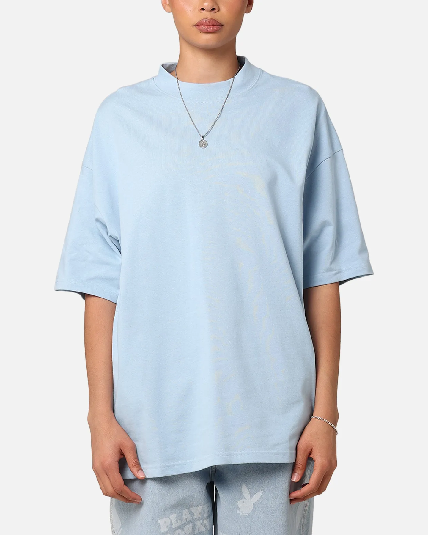Culture Kings Oversized Blank T-Shirt Light Blue Comfy Pieces