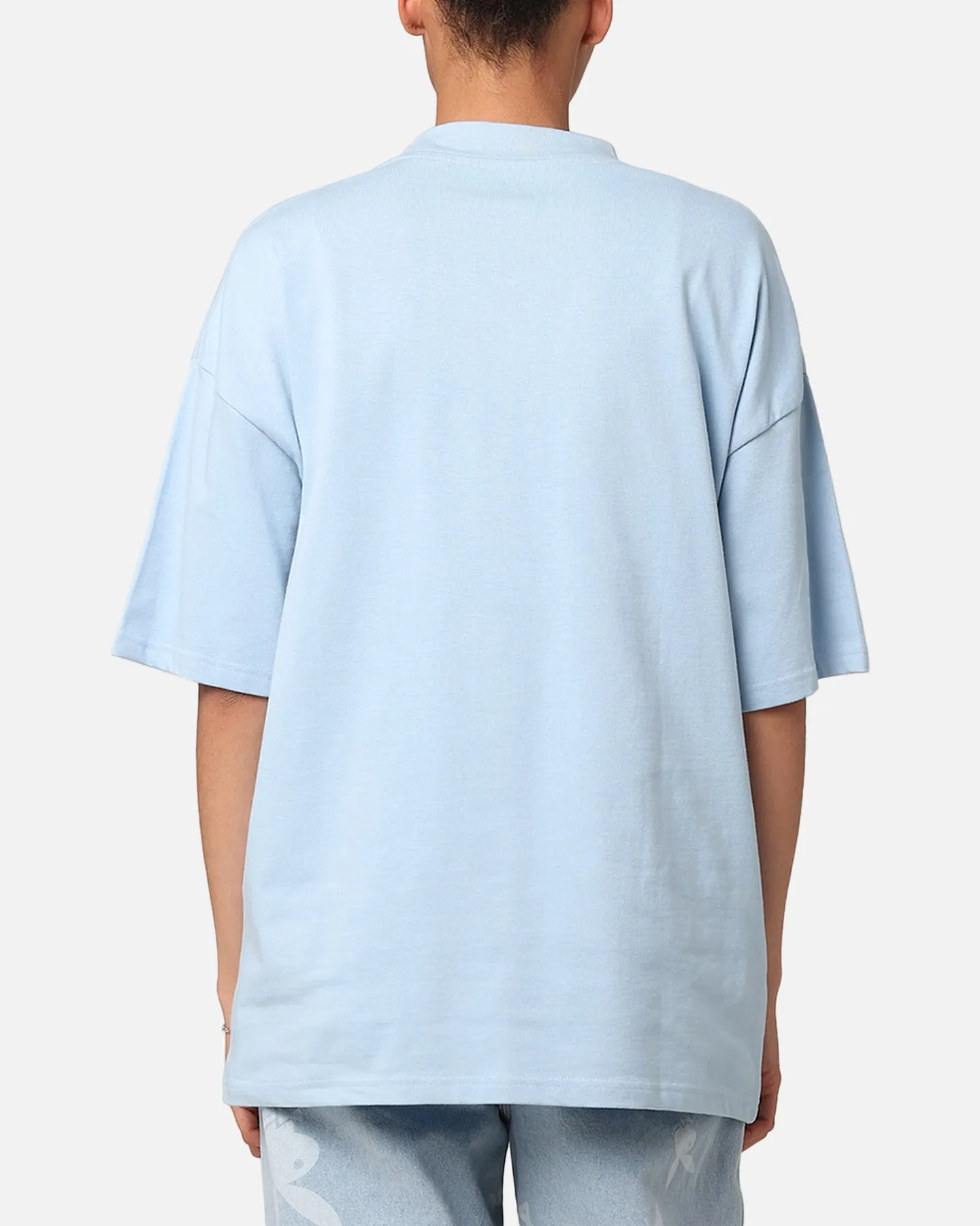 Minimal Fashion Culture Kings Oversized Blank T-Shirt Light Blue