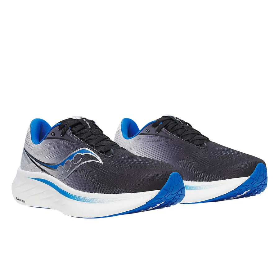 Saucony scarpa da corsa da uomo Ride 18 S21000-160 nero-blu paracadutista Shock Diffusion Midsole Barefoot simulation