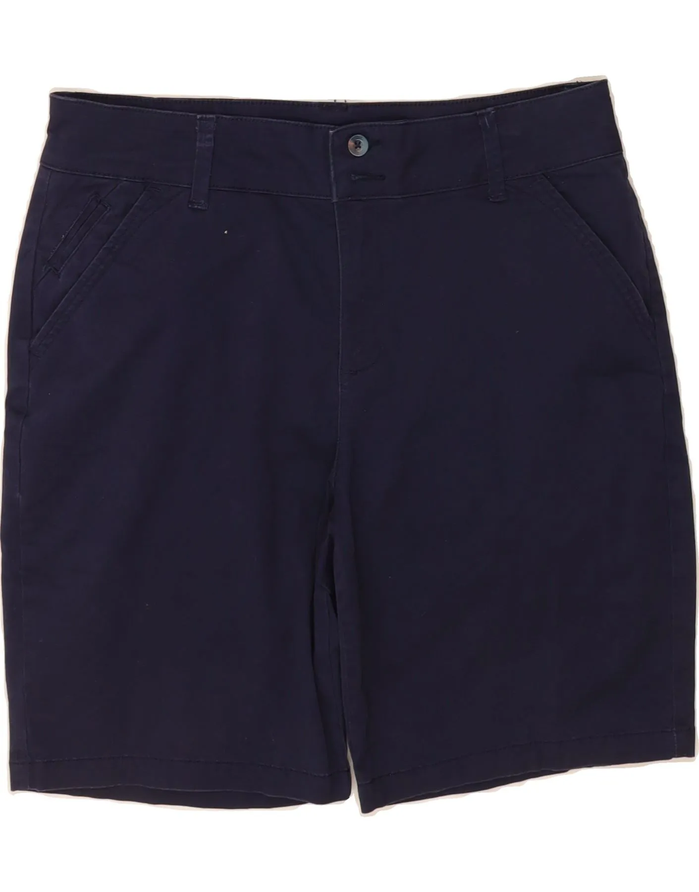 WindResistantWeave LEE Womens Straight Fit Chino Shorts US 12 Large W34 Navy Blue Cotton