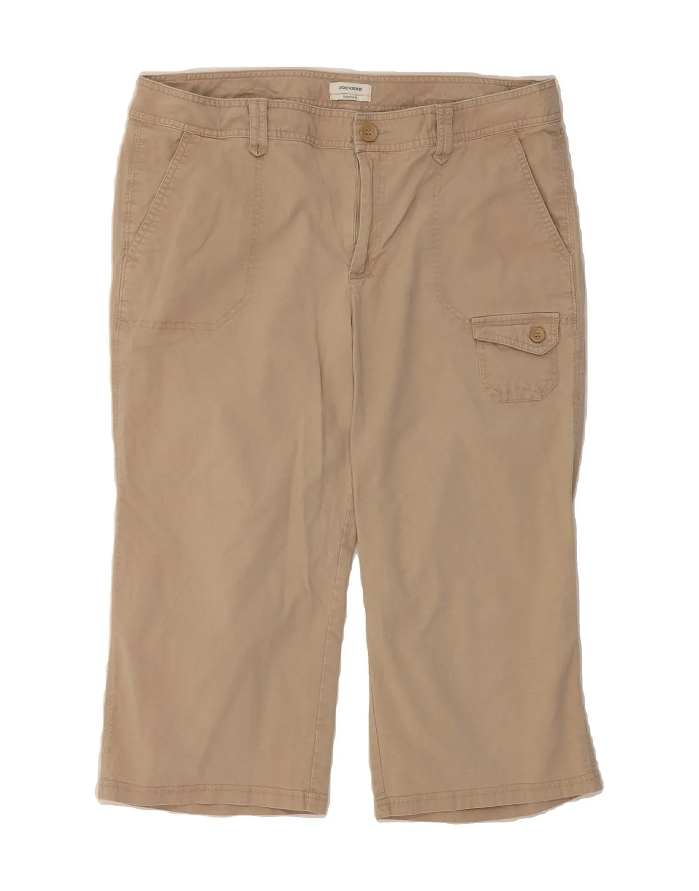 DOCKERS Womens Favorite Fit Bermuda Shorts US 14 XL W36 Beige Cotton Comfy Fit art industry