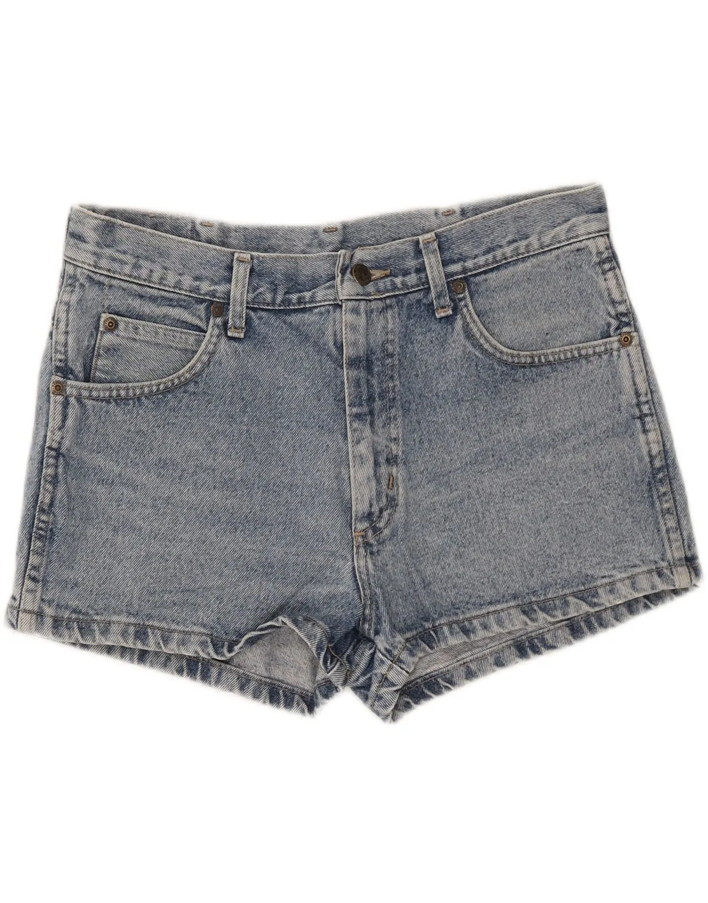 WRANGLER Womens Denim Shorts W33 Large  Blue Cotton Everyday Ready Wrinkle Resistant Finish