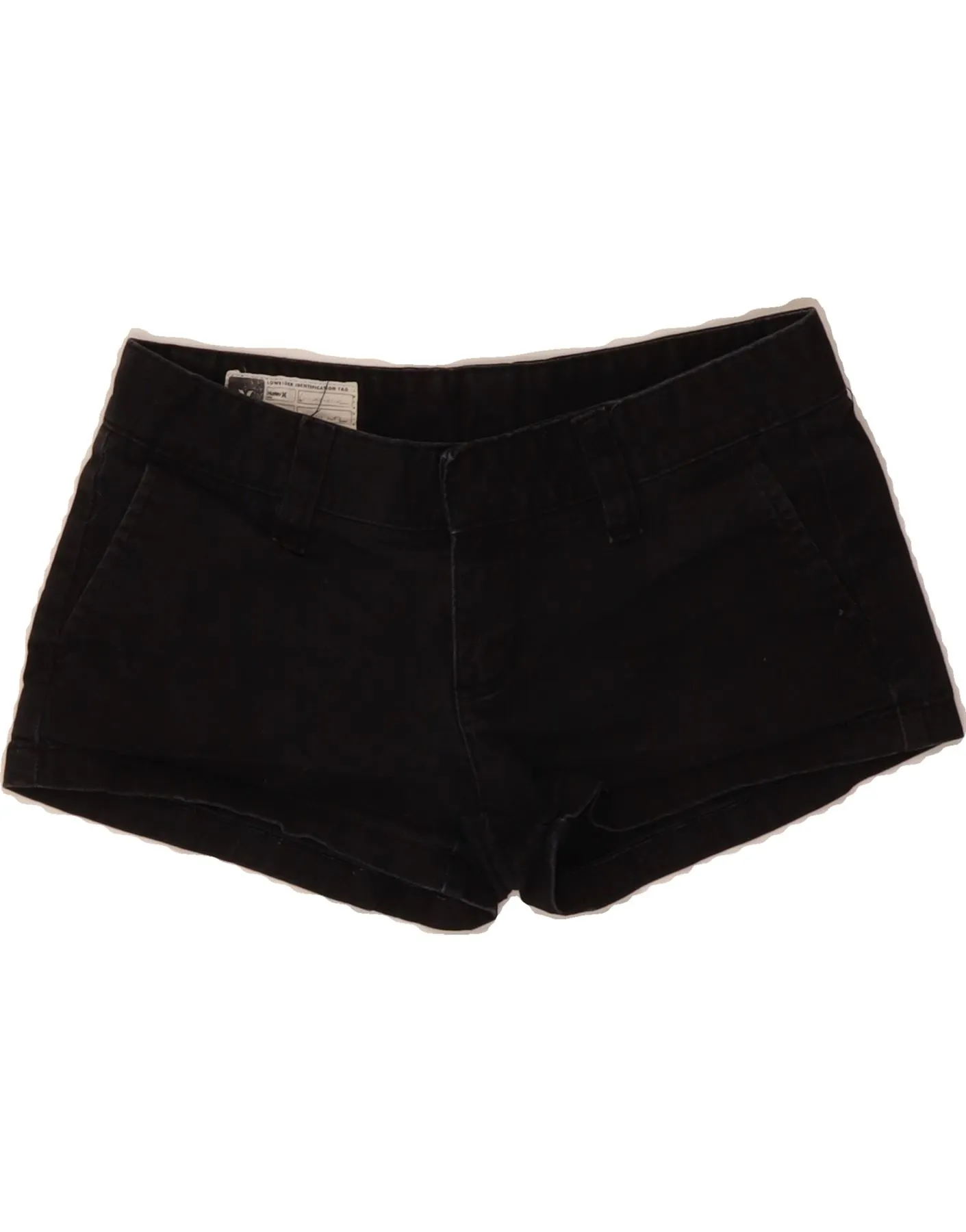HURLEY Womens Hot Pants US 1 XS W28  Black Cotton Flexible Cut Anti Slip Grip Technology