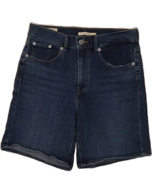 LEVI'S Womens Classic Denim Shorts  W27 Small  Navy Blue Cotton Active Lifestyle Easy Stretch Fit