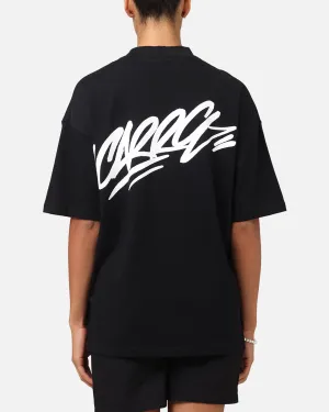 Carre Tag Mock Neck T-Shirt Black Wrinkle Resistant Cloth Minimalist Comfort