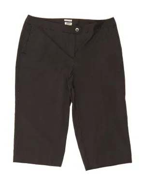 Easy Stretch Fit IZOD Womens Bermuda Shorts US 12 Large W36  Black Pinstripe Polyester