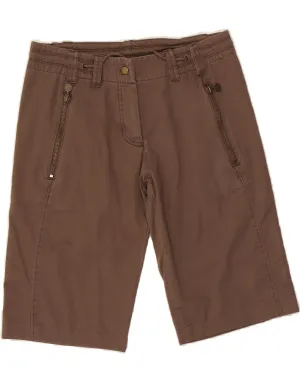 NIKE Womens Bermuda Shorts UK 10 Small W27  Brown Cotton Ergonomic Contour Shape