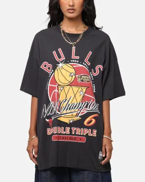 Mitchell & Ness Chicago Bulls Champions Report "Champ Pack" T-Shirt Faded Black Cozy Fit Light Breeze
