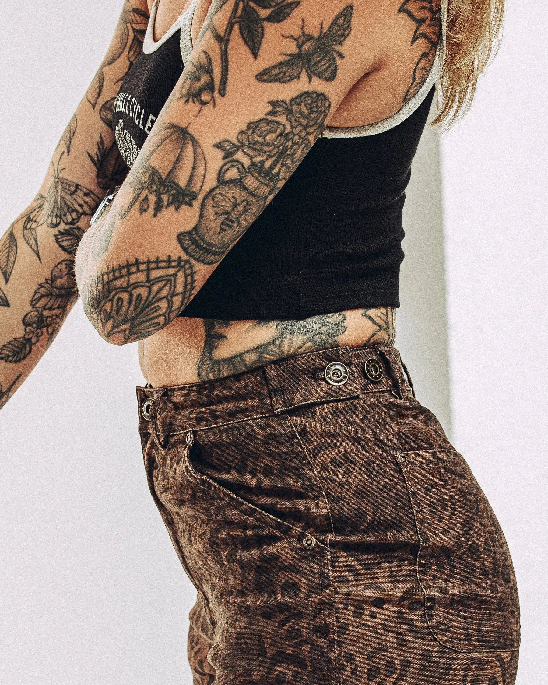 Albion Carpenter Pant - Leopard Print No Frills Fit